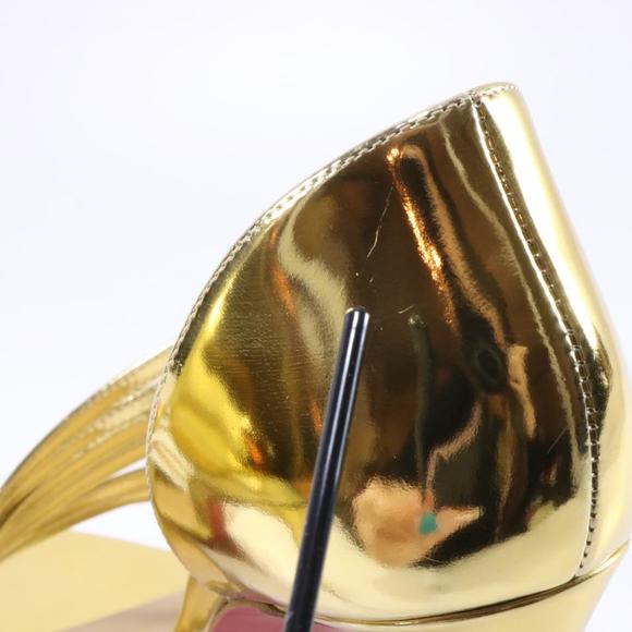 100mm Gold Norina Strappy Metallic Leather Sandals C692 - Picture 7 of 11